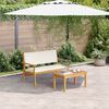 vidaXL Garden Bench with Cushion Cream White Solid Acacia Wood