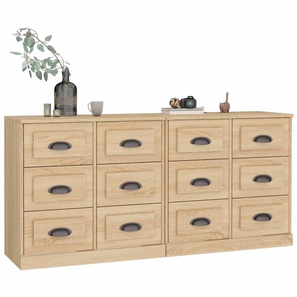 vidaXL Sideboards 2 pcs Sonoma Oak Engineered Wood