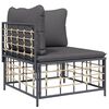 vidaXL 5 Piece Garden Lounge Set with Cushions Anthracite Poly Rattan