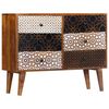 vidaXL Sideboard with Printed Pattern 90x30x70 cm Solid Mango Wood