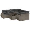 vidaXL 9 Piece Garden Sofa Set with Cushions Grey Poly Rattan