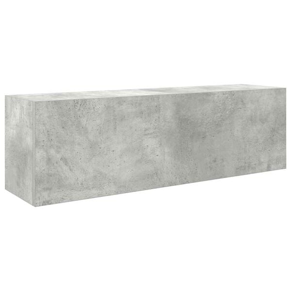 vidaXL Bathroom Wall Cabinet Concrete Grey 100x25x30 cm Engineered Wood