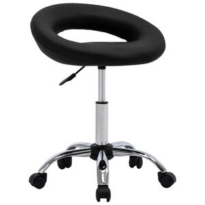 vidaXL Dining Chair | Black | Faux leather, chromed steel | Standard | Swivel