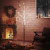 vidaXL Artificial Christmas Tree Warm White 96 LEDs 180 cm White Birch