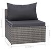 vidaXL 10 Piece Garden Lounge Set with Cushions Poly Rattan Grey