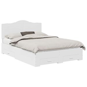 vidaXL Bed Frame with Drawer White 150 x 200 cm Engineered Wood