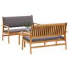 vidaXL Garden Sofa Set with Cushion 3 pcs Brown Solid Acacia wood