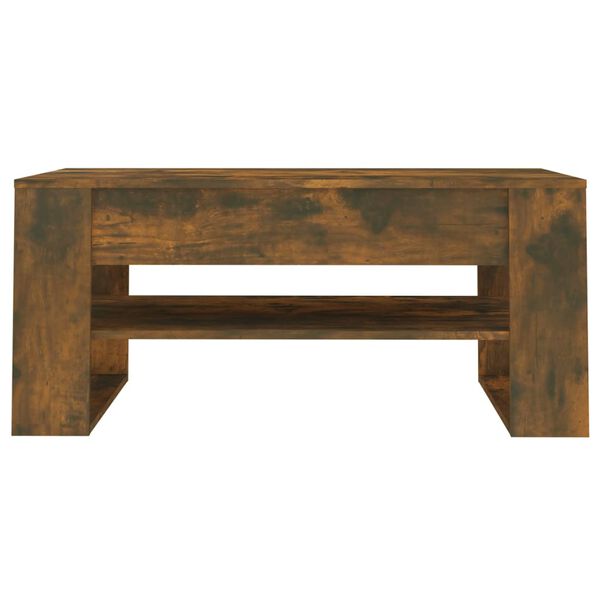 vidaXL Coffee Table Smoked Oak 102x55x45 cm Engineered Wood
