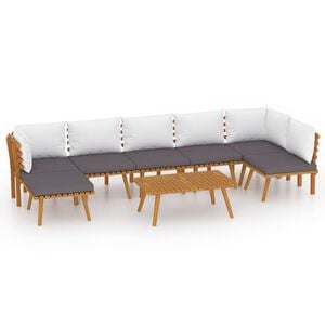 vidaXL 8 Piece Garden Lounge Set with Cushions Solid Wood Acacia