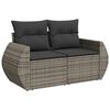 vidaXL 6 Piece Garden Sofa Set with Cushions Grey Poly Rattan