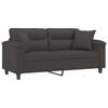 vidaXL 2-Seater Sofa with Pillows&Cushions Dark Grey 140 cm Microfibre Fabric