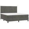 vidaXL Box Spring Bed with Mattress Dark Grey 153x203 cm Queen Size Velvet