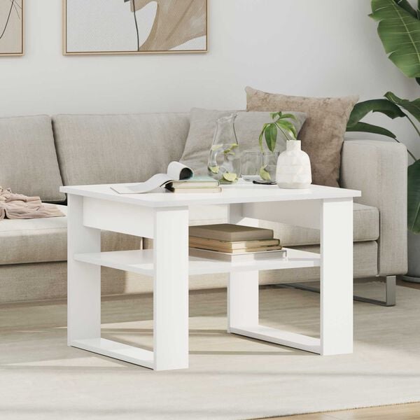 vidaXL Coffee Table with Storage White 64 x 54 x 44 cm Engineered Wood