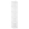 vidaXL Corner Shelf 5-Tier 25 x 31 x 131 cm Engineered Wood White