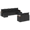 vidaXL 9 Piece Garden Sofa Set with Cushions Black Poly Rattan