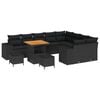 vidaXL Garden Sofa Set 12 pcs 9-Seater Black Poly Rattan