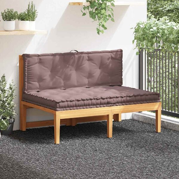 vidaXL Pallet Floor Cushions 2 pcs Cotton Taupe