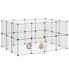 vidaXL 28-Panel Pet Cage with Door Black 35x35 cm Steel