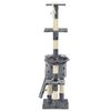 vidaXL Cat Tree with Sisal Scratching Posts 138 cm Grey Paw Prints