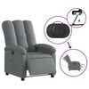 vidaXL Electric Recliner Chair Dark Grey Fabric