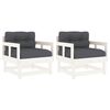 vidaXL Garden Chairs with Cushions 2 pcs White Solid Wood Pine