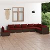 vidaXL 8 Piece Garden Lounge Set with Cushions Poly Rattan Brown