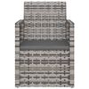 vidaXL 3 Piece Outdoor Lounge Set with Cushions Poly Rattan Grey