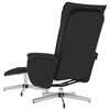 vidaXL Massage Recliner Chair with Footstool Black Faux Leather