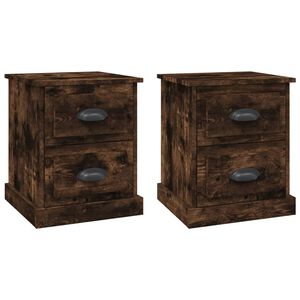 vidaXL Bedside Cabinets 2 pcs Smoked Oak 39x39x47.5 cm Engineered Wood