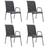 vidaXL Stackable Garden Chairs 4 pcs Steel and Textilene Anthracite