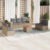 vidaXL 8 Piece Garden Sofa Set with Cushions Beige Poly Rattan