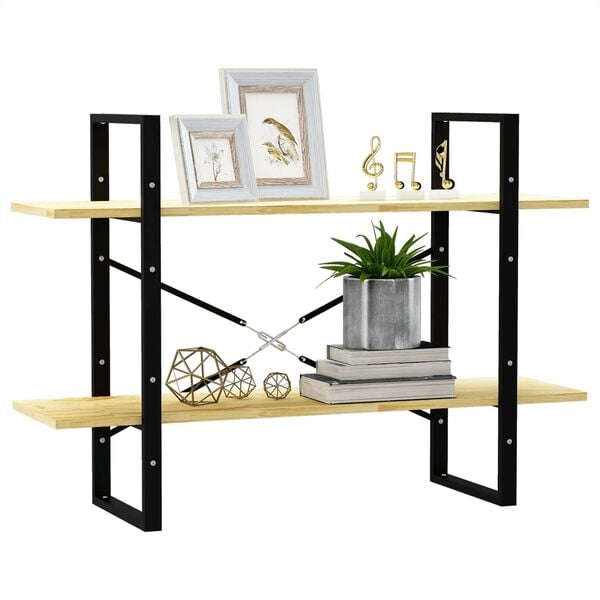 vidaXL 2-Tier Book Cabinet 100x30x70 cm Solid Pine Wood