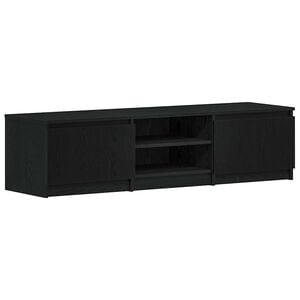 vidaXL TV Cabinet Black Oak 140x40x35.5 cm Engineered Wood