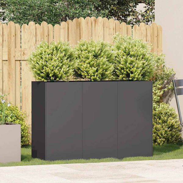 vidaXL Planter Black 120x40x80 cm Cold-rolled Steel