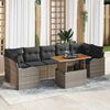 vidaXL Garden Sofa Set with Cushion 8 pcs Grey Poly Rattan