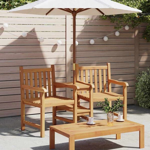 vidaXL Garden Outdoor Chairs 152 x 63 x 89 cm Solid Teak Wood