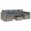 vidaXL 2 Piece Garden Lounge Set with Cushions Grey Poly Rattan