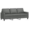 vidaXL 3 Piece Sofa Set with Cushions Dark Grey Fabric