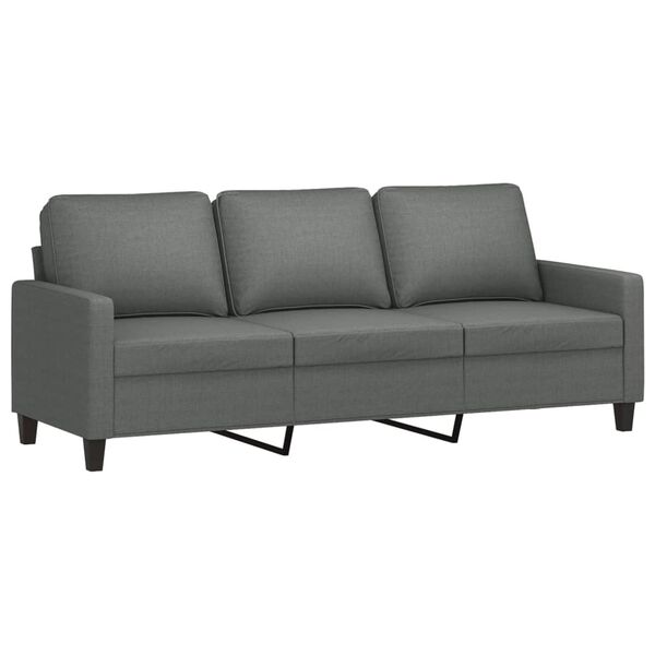 vidaXL 3 Piece Sofa Set with Cushions Dark Grey Fabric