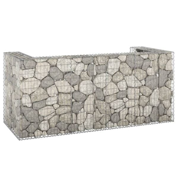 vidaXL Gabion Wall for Garbage Bins Galvanised Steel 254x100x110 cm