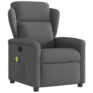 vidaXL Massage Recliner Chair Dark Grey Fabric