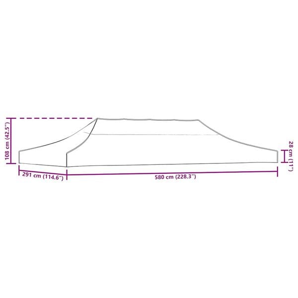 vidaXL Party Tent Roof 3x6 m Blue