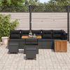 vidaXL Garden Sofa Set with Cushion 11 pcs Black Poly Rattan