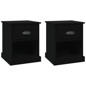 vidaXL Bedside Cabinets 2 pcs Black 39x39x47.5 cm Engineered Wood