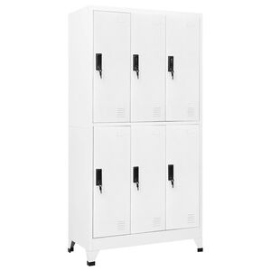 vidaXL Locker Cabinet | White | Steel | Large | Locks | Locker Cabinet
