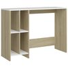 vidaXL Notebook Desk White and Sonoma Oak 102.5x35x75 cm Engineered Wood