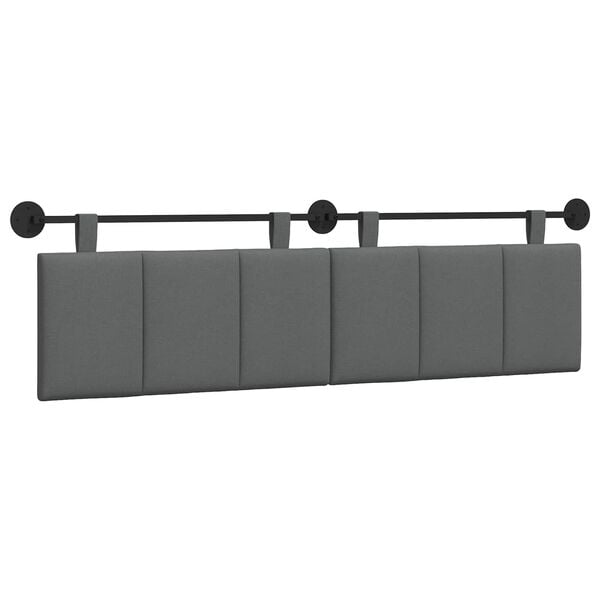 vidaXL Hanging Headboard Wall-mounted Dark Grey 190 x 55 x 5 cm Fabric
