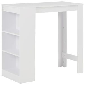 vidaXL Bar Table with Shelf White 110x50x103 cm