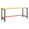 vidaXL Work Bench Frame Matte Black and Matte Red 180x57x79 cm Metal