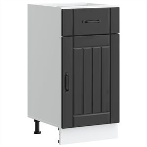 vidaXL Kitchen Base Cabinet Lucca Black Engineered Wood